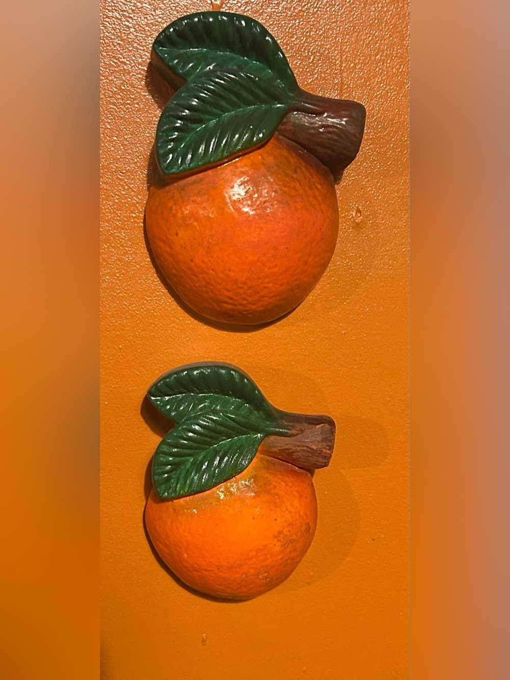 Set of (8) vintage fruit chalk-ware wall decor